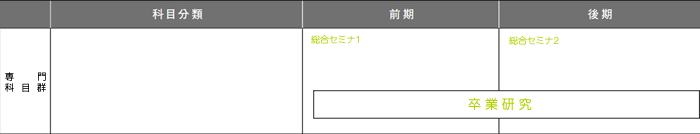 4年次のカリキュラム